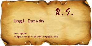 Ungi István névjegykártya